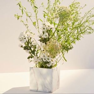 Marble square planter.